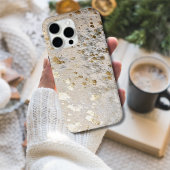 Gold Cowhide Print Metallic iPhone Case