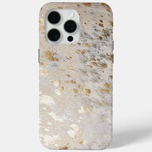 Gold Cowhide Print Metallic iPhone Case (Rückseite)