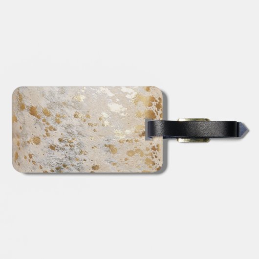 Gold Cowhide Print Metallic iPhone Case Gepäckanhänger (Rückseite horizontal)
