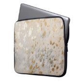 Gold Cowhide Print Metallic Laptop Sleeve (Vorderseite Links)