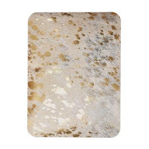 Gold Cowhide Print Metallic Magnet
