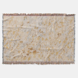 Gold Cowhide Print Metallic Minimaler Western Decke