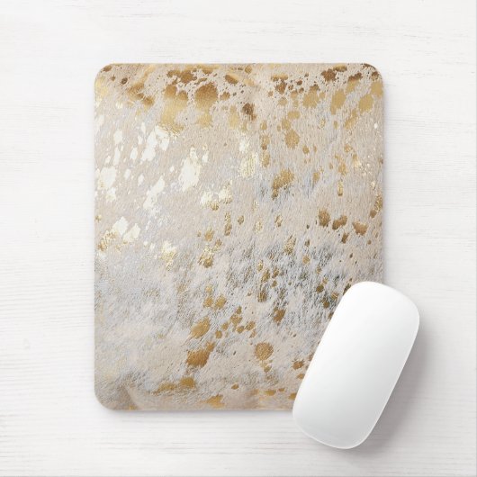 Gold Cowhide Print Metallic Mouse Pad Mousepad (Mit Mouse)