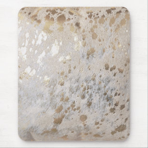 Gold Cowhide Print Metallic Mouse Pad Mousepad