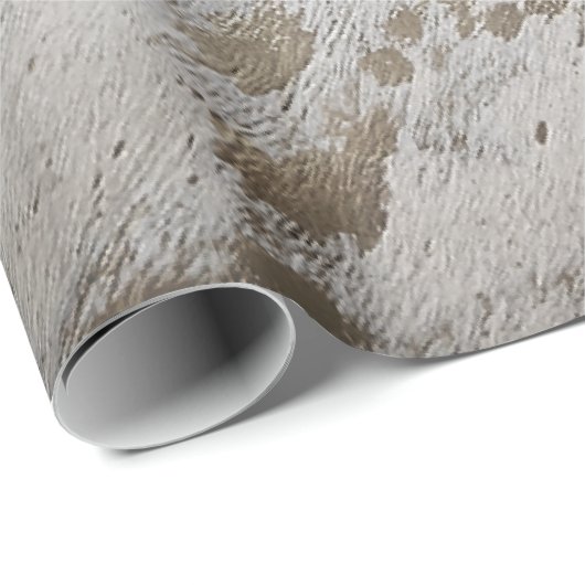 Gold Cowhide Print Metallic Packpapier (Rolleneckpunkt)