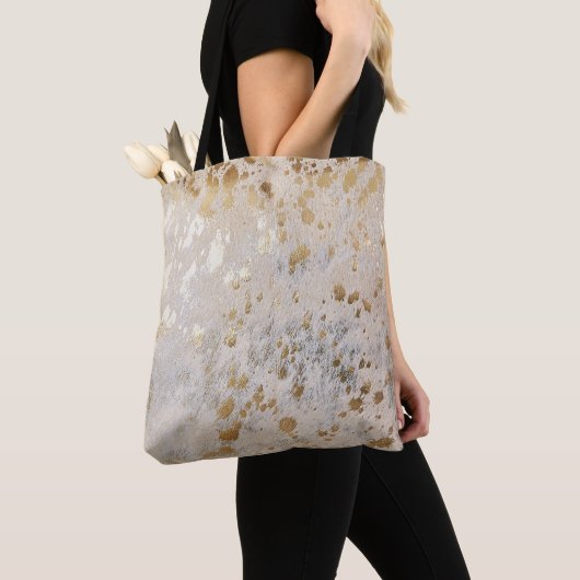 Gold Cowhide Print Metallic Tasche (Von Nahem)