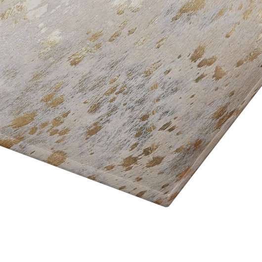 Gold Cowhide Print Metallic Tischset Schneidebrett (Ecke)