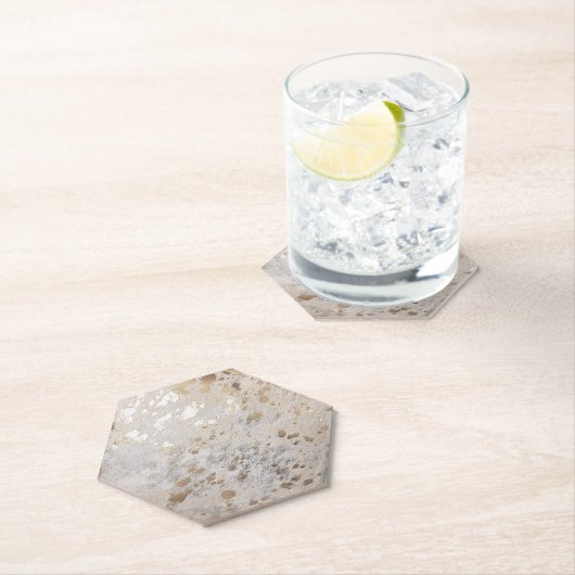 Gold Cowhide Print Metallic Untersetzer (Vor Ort)