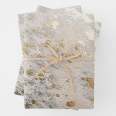 Gold Cowhide Print Metallic Western Weihnachten Geschenkpapier Set (Beispiel)