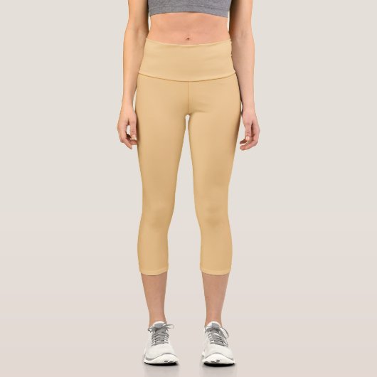 Gold Crayola Solid Schlicht Color Capri Leggings (Vorderseite)