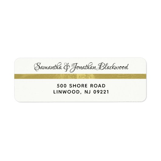 Gold & Cream Address Label-Kalligrafie (Vorne)