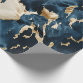 Gold Cream Blue Cowhide Geschenkpapier (Ecke)