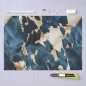Gold Cream Blue Cowhide Seidenpapier (Handwerk)