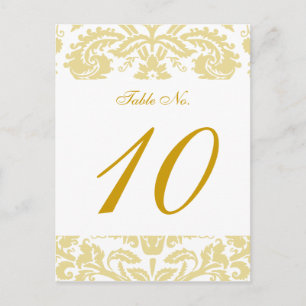 Gold Cream Damask Hochzeitskarte Postkarte