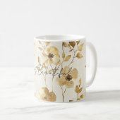 Gold Cream Flowers Kaffeetasse (VorderseiteRechts)