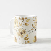 Gold Cream Flowers Kaffeetasse (Vorderseite Links)