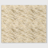 Gold Cream Glitzy Glitzer Zebra Print  Geschenkpapier (Flach)