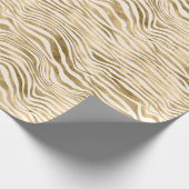 Gold Cream Glitzy Glitzer Zebra Print Geschenkpapier (Ecke)