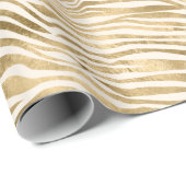 Gold Cream Glitzy Glitzer Zebra Print  Geschenkpapier (Rolleneckpunkt)