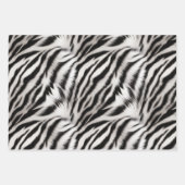 Gold Cream Glitzy Glitzer Zebra Print Geschenkpapier Set (Vorderseite 3)
