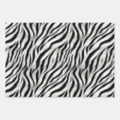 Gold Cream Glitzy Glitzer Zebra Print Geschenkpapier Set (Vorderseite 2)