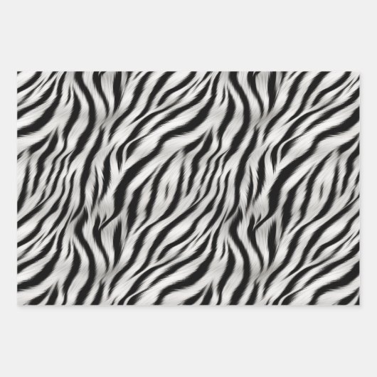 Gold Cream Glitzy Glitzer Zebra Print Geschenkpapier Set (Vorderseite 2)