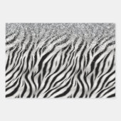 Gold Cream Glitzy Glitzer Zebra Print Geschenkpapier Set (Vorderseite)