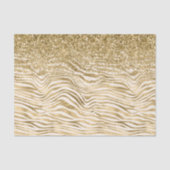 Gold Cream Glitzy Glitzer Zebra Print      Seidenpapier (Vorderseite)