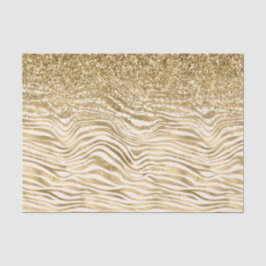 Gold Cream Glitzy Glitzer Zebra Print Seidenpapier