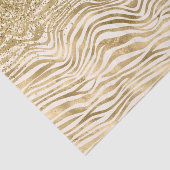 Gold Cream Glitzy Glitzer Zebra Print      Seidenpapier (Ausschnitt)