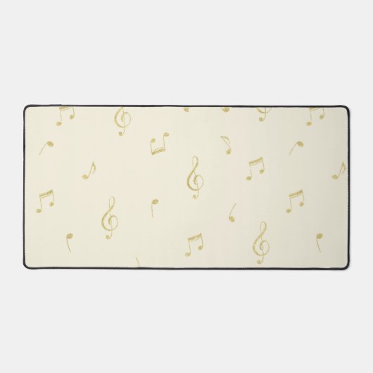 Gold Cream Music Notes Schreibtischunterlage (Vorderseite)