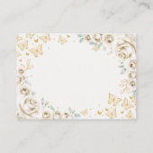 Gold Cream Quinceanera Reception Details Begleitkarte (Rückseite)