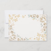 Gold Cream Quinceanera Reply RSVP Karte (Rückseite)