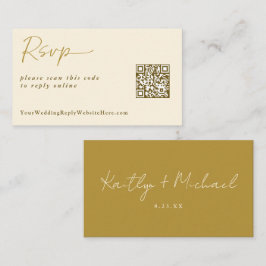 Gold Cream Wedding RSVP Antwort Online-Karte Moder Begleitkarte