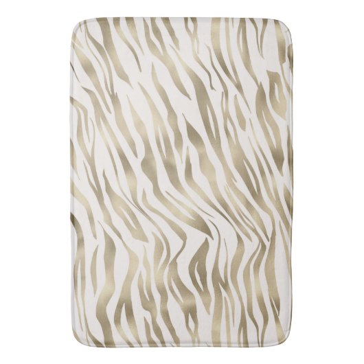 Gold Cream Zebra Print           Badematte (Vorderseite Vertikal)