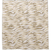Gold Cream Zebra Print Duschvorhang (Vorderseite)