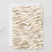Gold Cream Zebra Print Einladung (Rückseite)