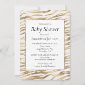Gold Cream Zebra Print Einladung (Vorderseite)