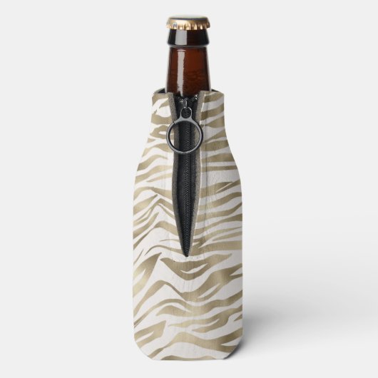 Gold Cream Zebra Print    Flaschenkühler (Flasche Rückseite)
