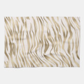 Gold Cream Zebra Print Geschirrtuch (Horizontal)