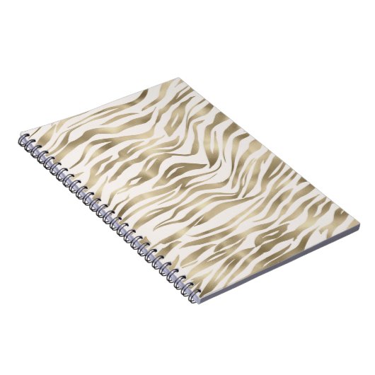 Gold Cream Zebra Print Notizblock (Rechte Seite)