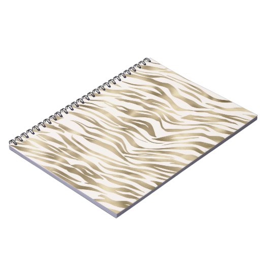 Gold Cream Zebra Print Notizblock (Linke Seite)