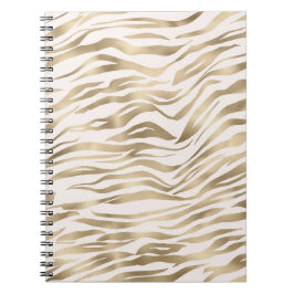 Gold Cream Zebra Print Notizblock