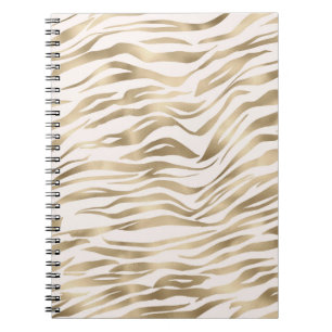 Gold Cream Zebra Print Notizblock