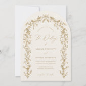 Gold & Creme Arched Wedding Einladungskarte Einladung (Vorderseite)