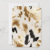 Gold Creme Black Western Cowhide Einladung (Rückseite)