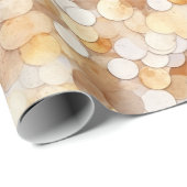 Gold Creme Braun Münzkreise Geschenkpapier (Rolleneckpunkt)