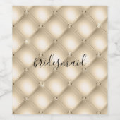 Gold Creme Champagne Diamond Weinetikett (Einzelnes Label)