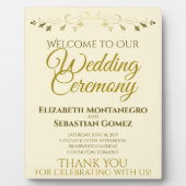 Gold & Creme Elegante Hochzeit Begrüßung Fotoplatte (Vorderseite)