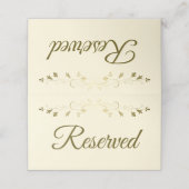 Gold & Creme Elegante Vintage Hochzeit vorbehalten Platzkarte (Außenseite Aufgefaltet)